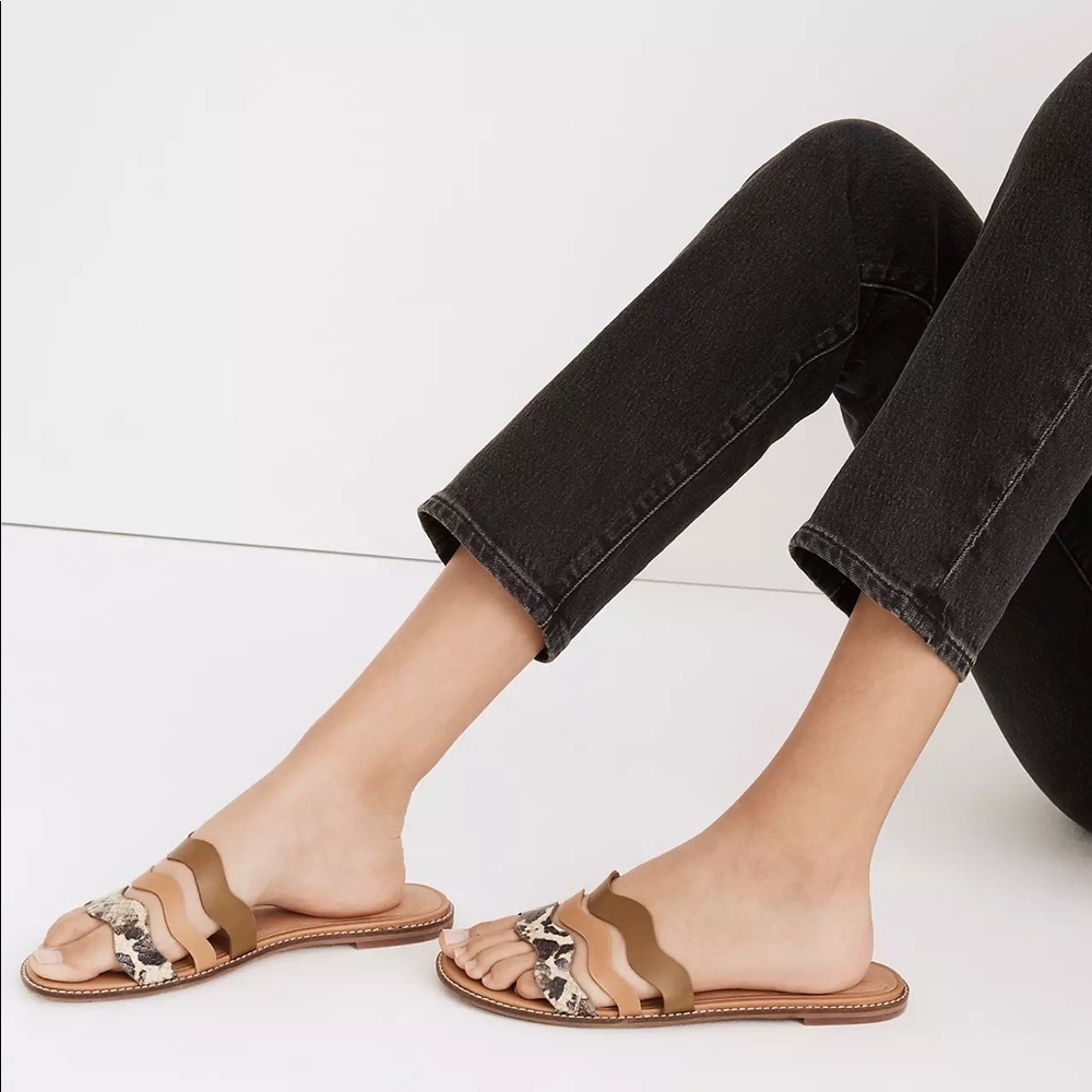 Madewell The Wave Slide Sandal in Colorblock Snake